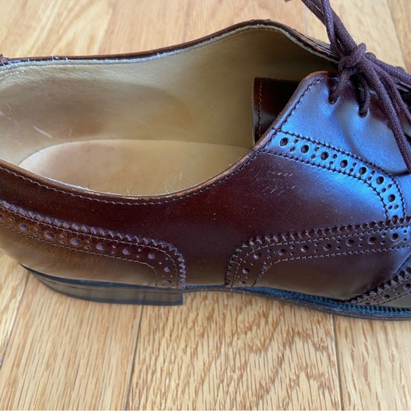 Nettleton Wingtip Dress Shoes Mens 8 Brown Leather Oxfords Formal Preppy Career main image 9
